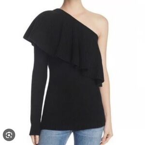 Aqua Sz M Sweater Black Off-the-Shoulder Cashmere Mobwife Goth Punk Luxury